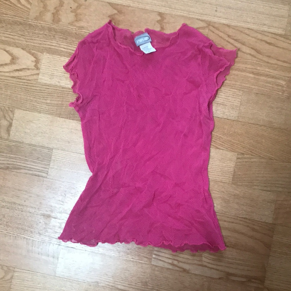 Y2K Rave Hot Pink Mesh Top